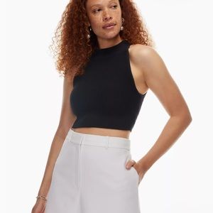 Aritzia Babaton Sculpt Cropped Halter Top (Brown)